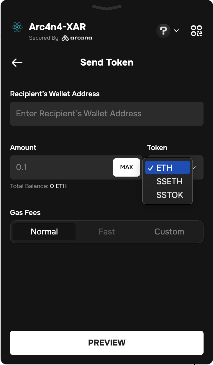 Add Token Contract Address