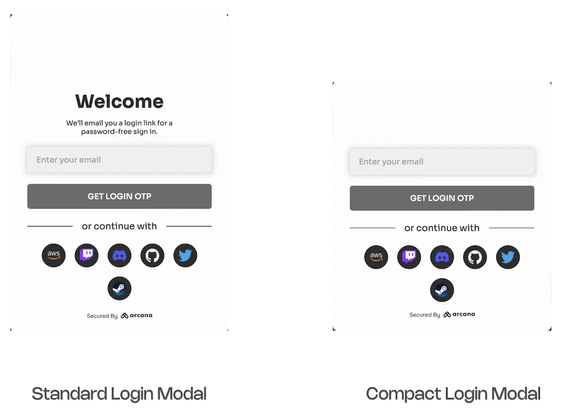 Compact Login UI